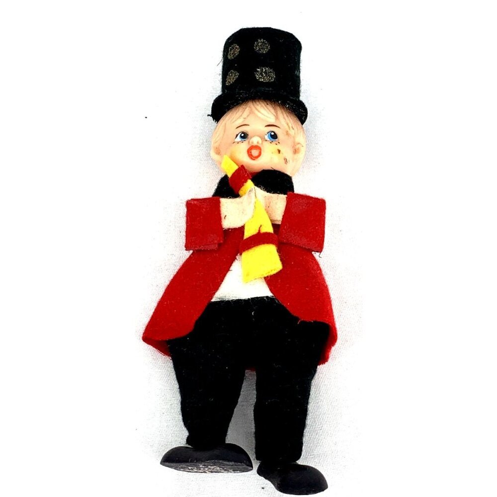 Carolers Boys Wearing Top Hats Delta Lot of 3 Japan 7.5” Red Green Felt Vintage - Picture 7 of 9